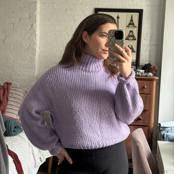 H&M Purple Knit Turtleneck Sweater - Picture 1 of 5